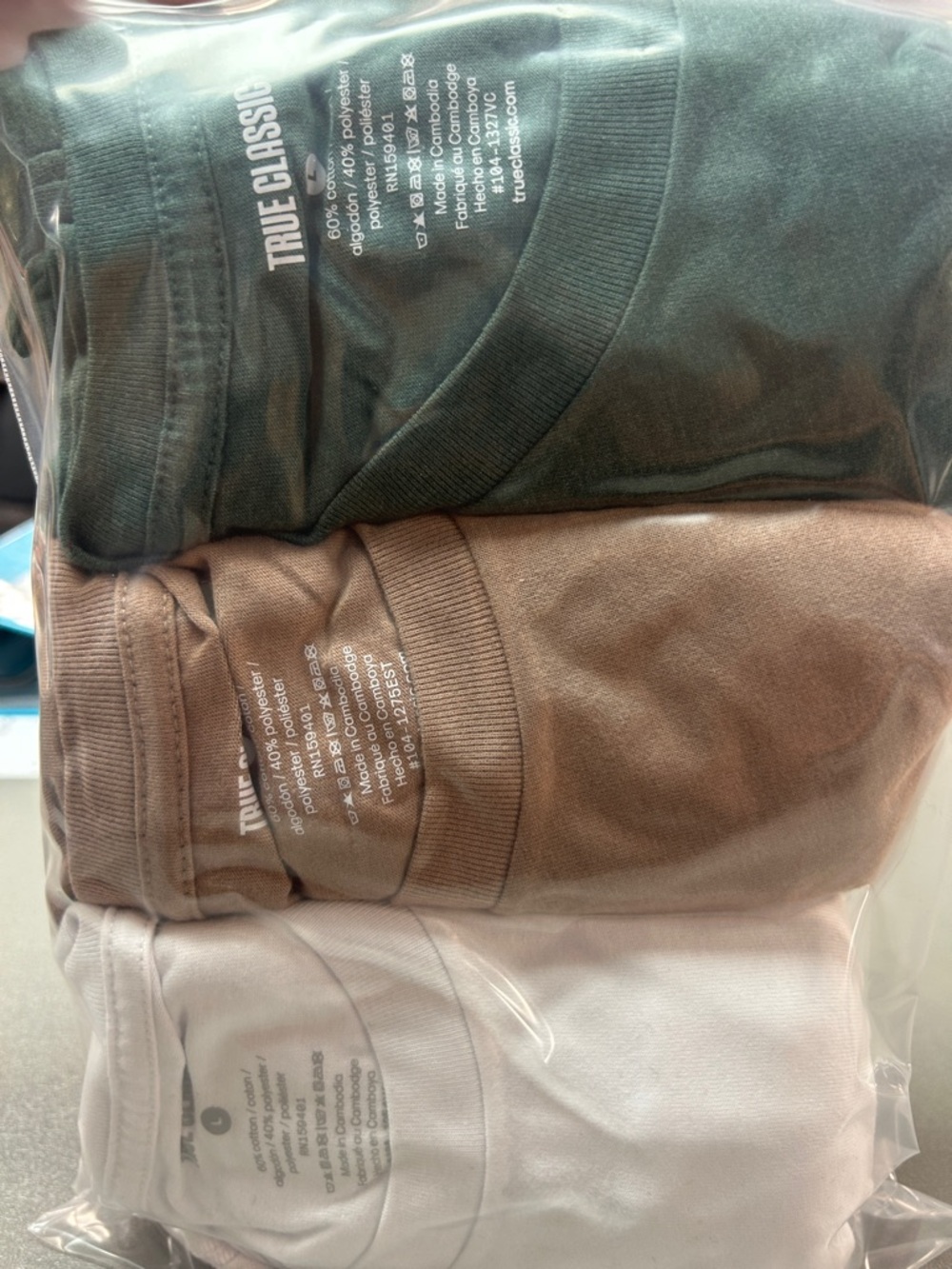 True Classic Men’s Short Sleeve Tee 3-Pack — Green, Brown, White